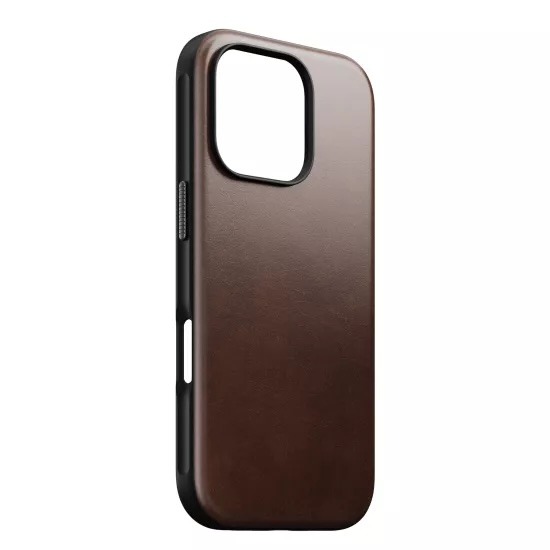 Nomad Modern Leather Case - iPhone 16 Pro | Rustic Brown | Horween