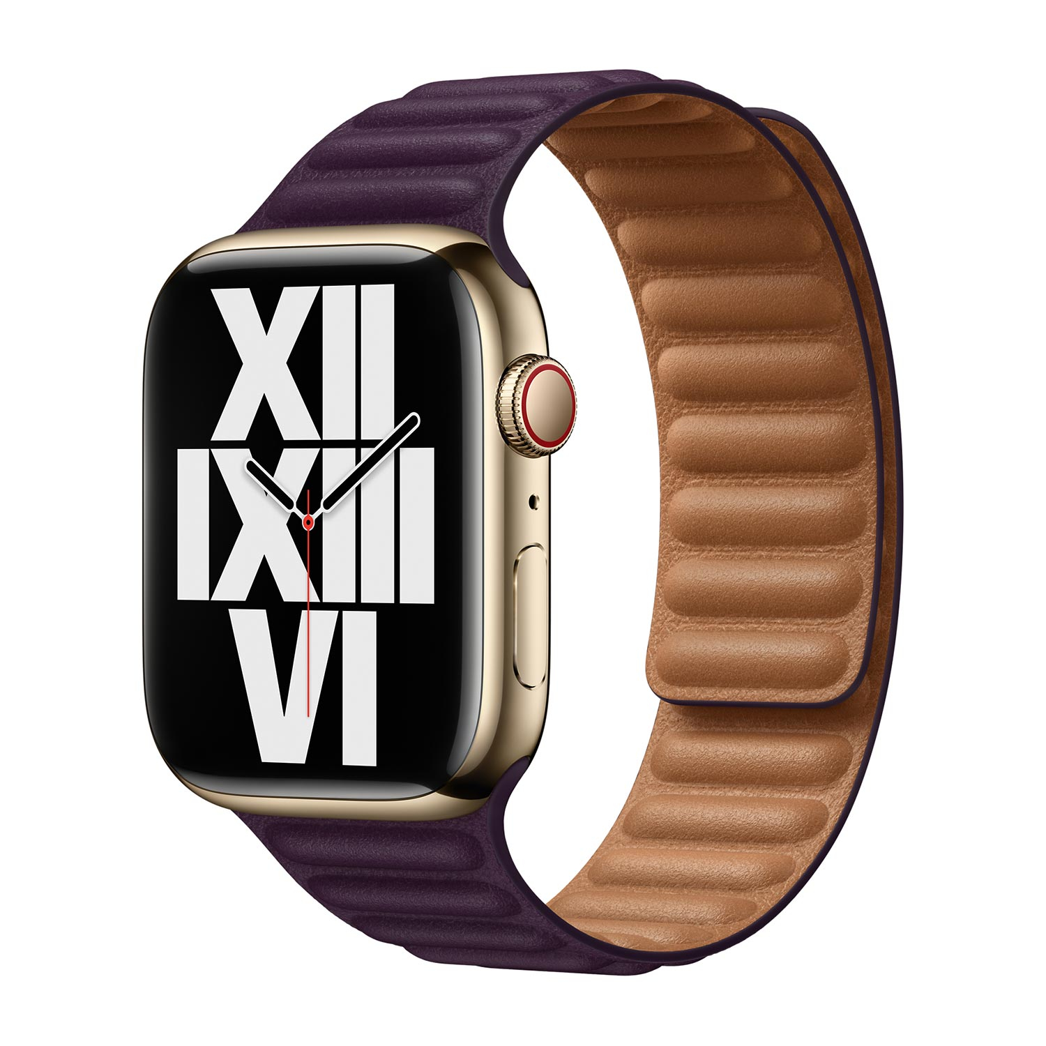 Apple Watch Leather Link - 45mm - Dark Cherry - S/M - voor Apple Watch SE/5/6/7