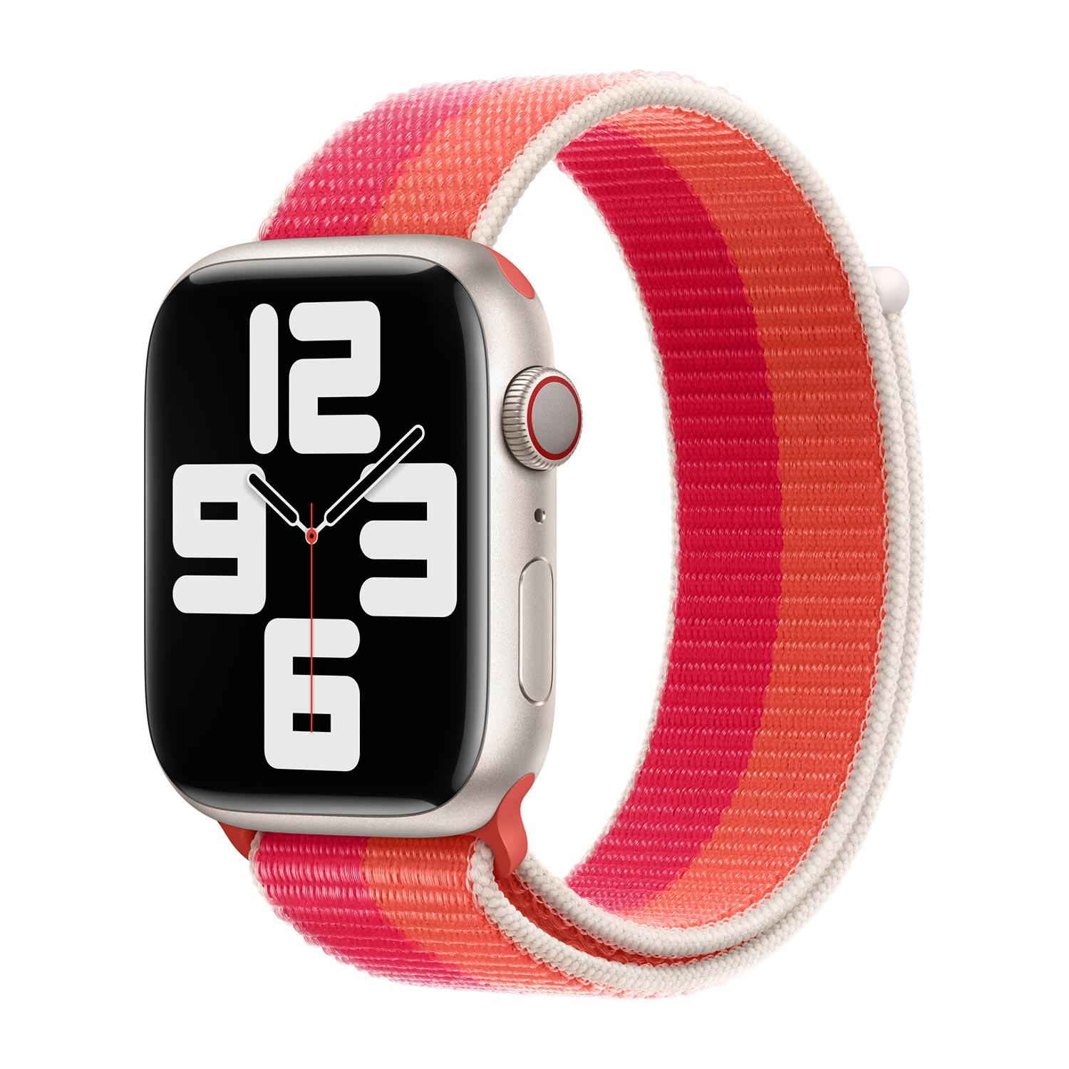 Apple Watch Geweven Sportbandje voor de Apple Watch 1-8 / SE / Ultra - 45mm - Nectarine / Pioenroze