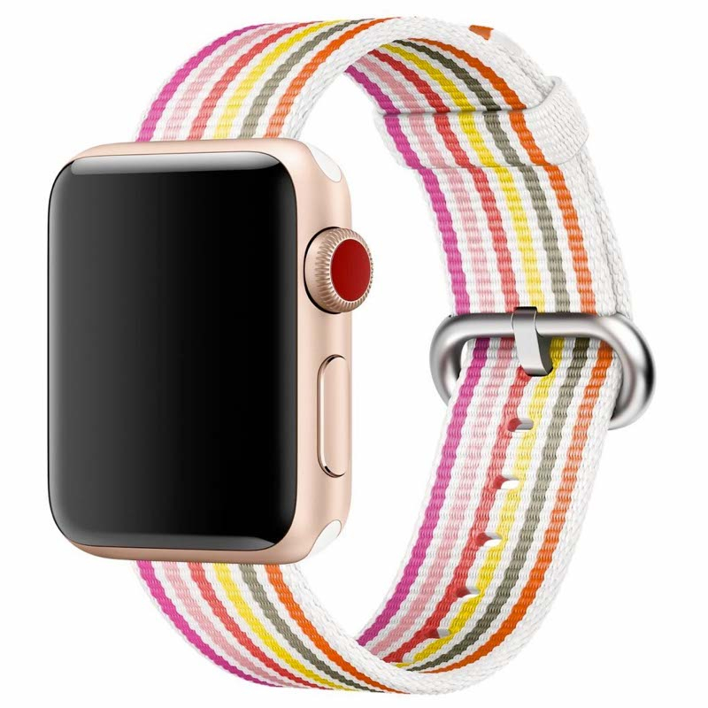 Apple Woven Nylon Apple Watch 42mm / 44mm / 45mm / 49mm Pink Stripe