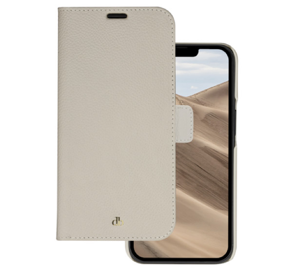 iPhone 14 Pro Bookcase hoesje - dbramante1928 - Effen Beige - Leer