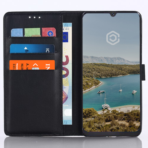 Casecentive Leren Wallet Stand case Galaxy A50 zwart