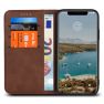 Casecentive Leren Wallet case iPhone XS bruin sticky