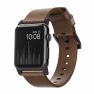 Nomad modern leather strap Apple Watch 42mm / 44mm / 45mm / 49mm bruin / zwart sticky