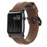 Nomad traditional leather strap Apple Watch 42mm / 44mm / 45mm / 49mm bruin / zwart sticky