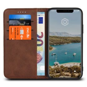 Casecentive Leren Wallet case iPhone XS bruin