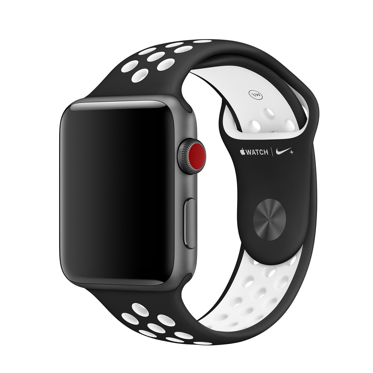 Apple Sportbandje van Nike – Zwart/wit (38 mm) – S/M en M/L