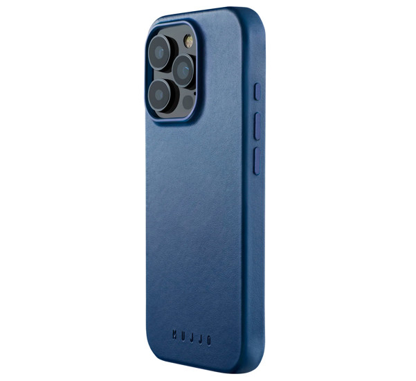 Mujjo - Full Leather Mag Case iPhone 16 Pro Hoesje - monaco blue