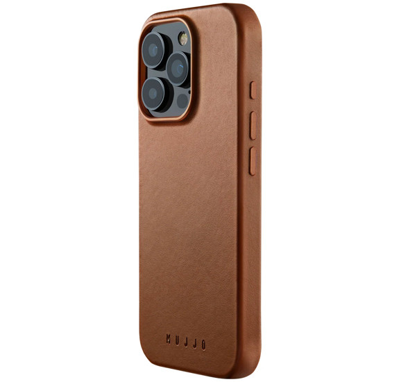 Mujjo - Full Leather Mag Case iPhone 16 Pro Max Hoesje - tan brown