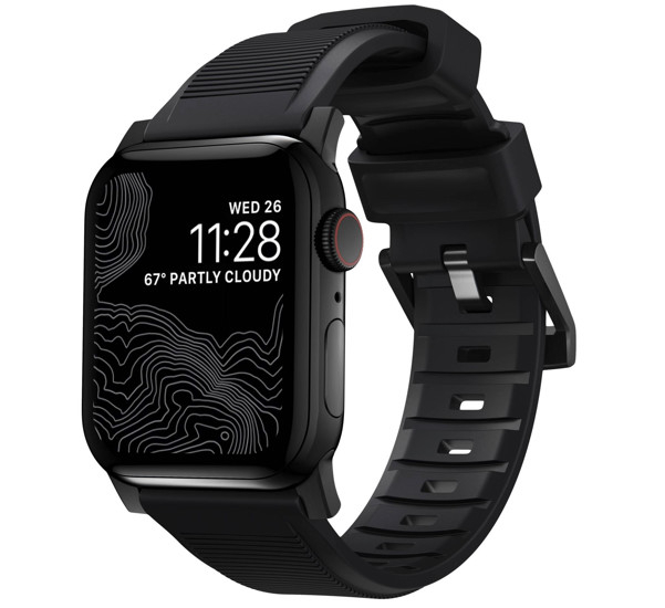 Nomad Rugged Horlogebandje geschikt voor Apple® Watch - 49/45/44 mm - FKM - Zwart