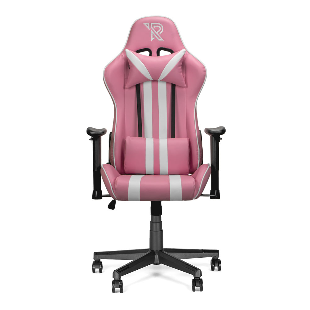 Ranqer Felix Gamestoel - Gaming Chair  / Gaming Stoel - Ergonomische Bureaustoel - Verstelbaar armleuningen - Roze / Wit